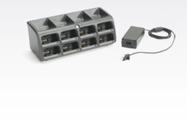 RS507 8-batteri oplader med ekstern strømforsyning UDEN AC-ledning til opladning af både standard- og udvidet kapacitetsbatterier i RS507