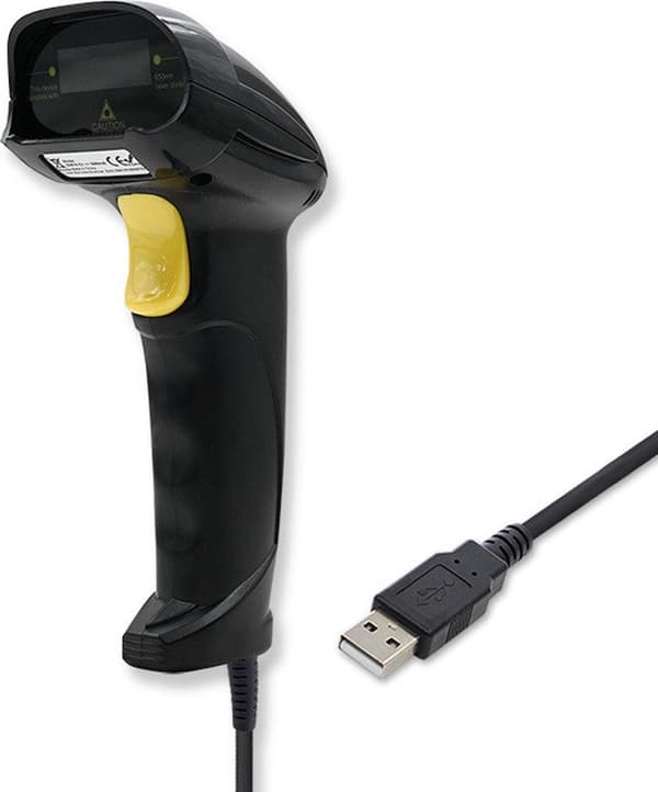 Qoltec 50876 laserskanner 1D | USB | Svart