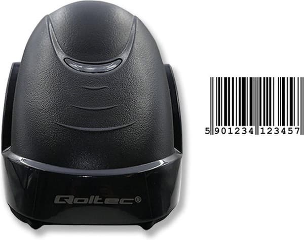 Qoltec 50876 laserskanner 1D | USB | Svart