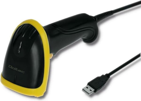 Qoltec 50860 trådbunden laser streckkodsläsare 1D | USB
