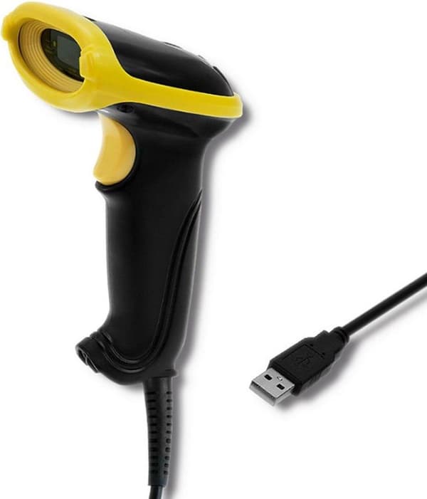 Qoltec 50860 trådbunden laser streckkodsläsare 1D | USB