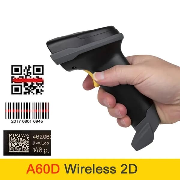 Streckkodsläsare, Bluetooth-anslutning, 1D- och 2D-skanning, A60D Trådlös 2D