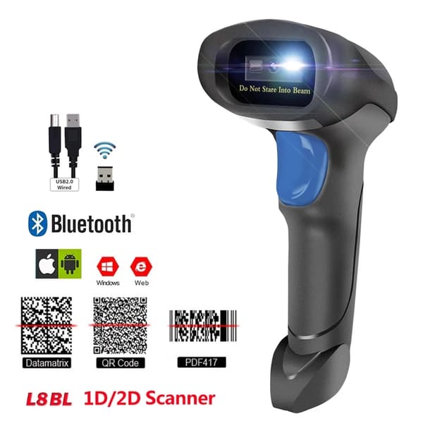Stregkodescanner, Automatisk Scanning, Trådløs Forbindelse, KR-L8BL Bluetooth
