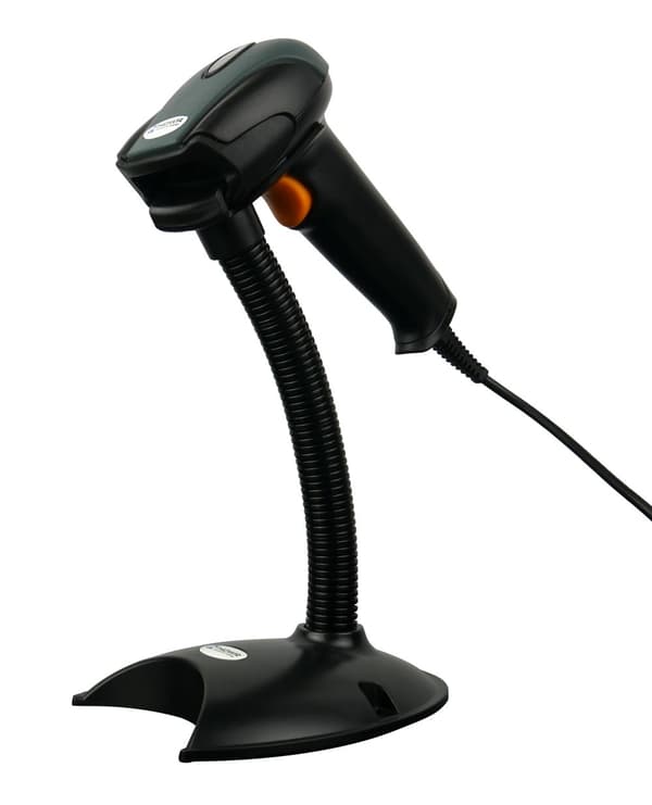 Viivakoodilukija jalustalla ja automaattisella skannauksella USB HD29A
