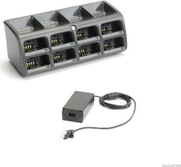 RS507 8-batteri oplader med ekstern strømforsyning UDEN AC-ledning til opladning af både standard- og udvidet kapacitetsbatterier i RS507