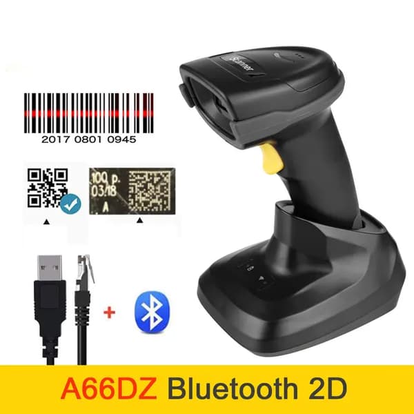 Streckkodsläsare, Bluetooth-anslutning, 1D- och 2D-skanning, A66DZ BT 2D Bas