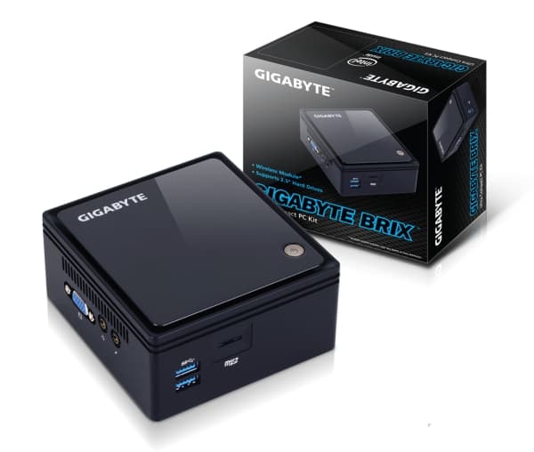 Gigabyte GB-BACE-3160, 0,69L storlek PC, Mini-PC, barebone, DDR3L-SDRAM, M.2, Serial ATA III, Nätverksansluten (Ethernet)
