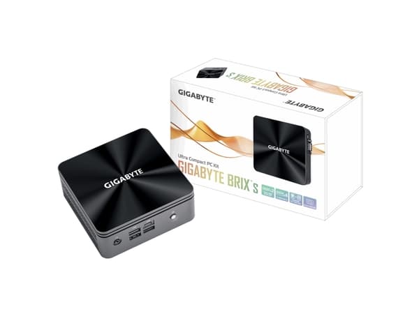 Gigabyte BRIX GB-BRi3H-8130 (rev. 1.0) - 1 x Core i3 10110U / 2.1 GHz - uten HDD - UHD Graphics - GigE - WLAN: - uten OS - monitor: ingen Sort
