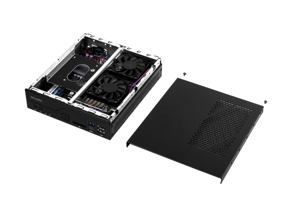 Shuttle XPC slim DH410S - Barebone - Slim-PC - LGA1200-sokkel - Intel H410 - ingen CPU - RAM 0 GB - GigE - svart