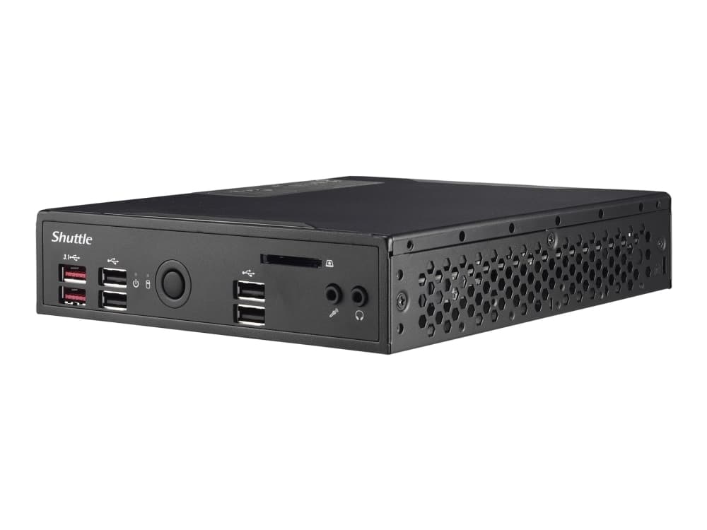 Shuttle XPC slim DS10U7 - Barebone - Slim-PC - 1 x Core i7 8565U / 1.8 GHz ULV - RAM 0 GB - UHD Graphics 620 - GigE - WLAN: Bluetooth 4.0, 802.11b/g/