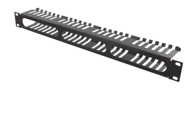 19" Cable panel, 1U, finger channel, black