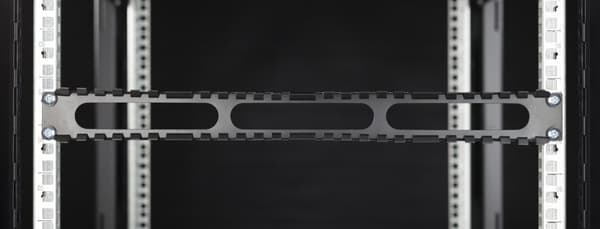 19" Cable panel, 1U, finger channel, black