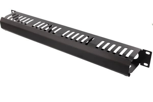 19" Cable panel, 1U, finger channel, black
