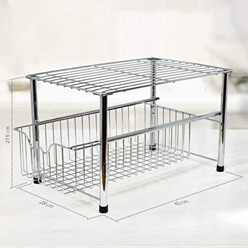 Joeji's Under Sink Storage | Multifunktionsköksförvaring | Diskbänk Svamphållare Metallic grå | diskbänksorganisatör