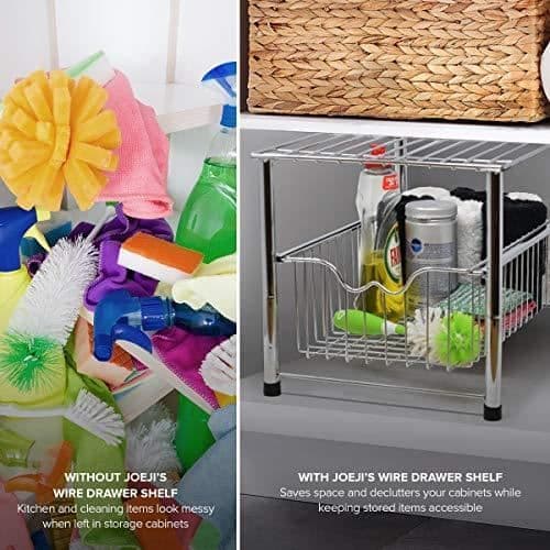 Joeji's Under Sink Storage | Multifunktionsköksförvaring | Diskbänk Svamphållare Metallic grå | diskbänksorganisatör