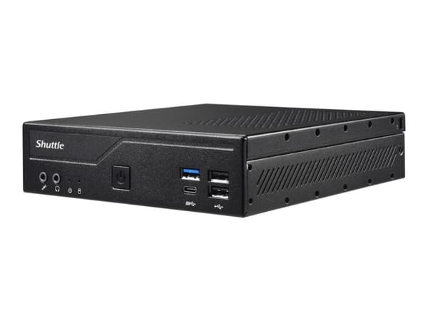 Shuttle XPC slim DH610 - Barebone - Slim-PC LGA1700-sokkel - Intel H610 - ingen CPU inntil - RAM 0 GB - Gigabit Ethernet, 2.5 Gigabit Ethernet - svar Sort