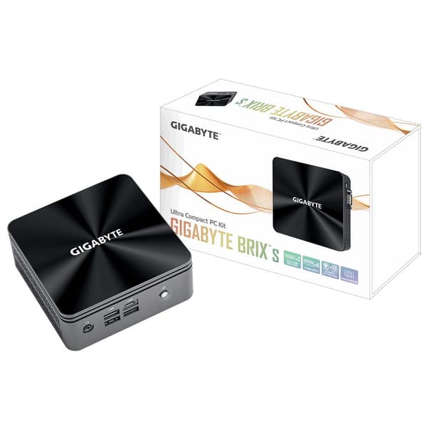 Gigabyte BRIX s GB-BRi3H-10110 (rev. 1.0) - Barebone - Ultra Compact PC Kit - 1 x Core i3 10110U / 2,1 GHz - RAM 0GB - UHD-grafik - GigE (BRI3H-10110)