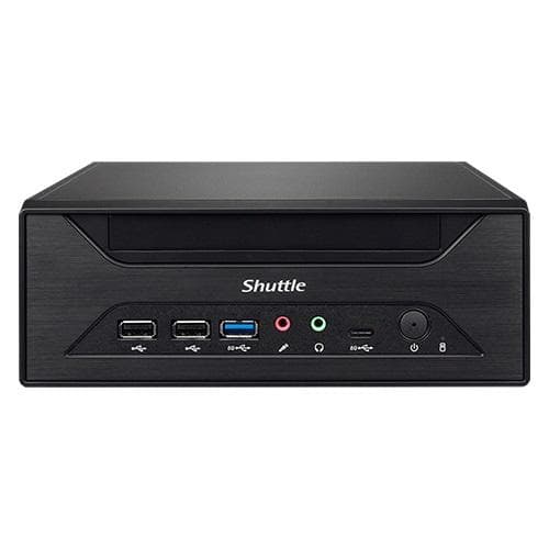 Shuttle XPC slim Barebone XH610 - S1700, Intel H610, 1xDP, 1xHDMI, 1x VGA, 2x COM (RS232), 2x LAN (2.5G og 1G), 1x slim 5.25", 2x 3.5", 2x M.7, 24 per