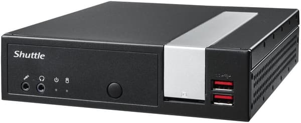 Shuttle XPС slim XPC slim Barebone DL20NV2, Celeron N4505, 1x LAN, 2x COM, 1xHDMI, 1xDP, 1x VGA, blæserløs, 24/7 kontinuerlig brug
