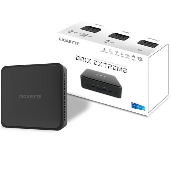 Gigabyte GB-BEI3H-1220 PC/Workstation Barebone Black Indbyggede højtalere i3-1220P 1,8 GHz (GB-BEI3H-1220)