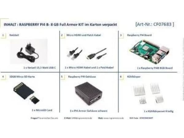 4B ARMOR 8GB KIT PI4 8GB ARMOR GEH PSU 32GB