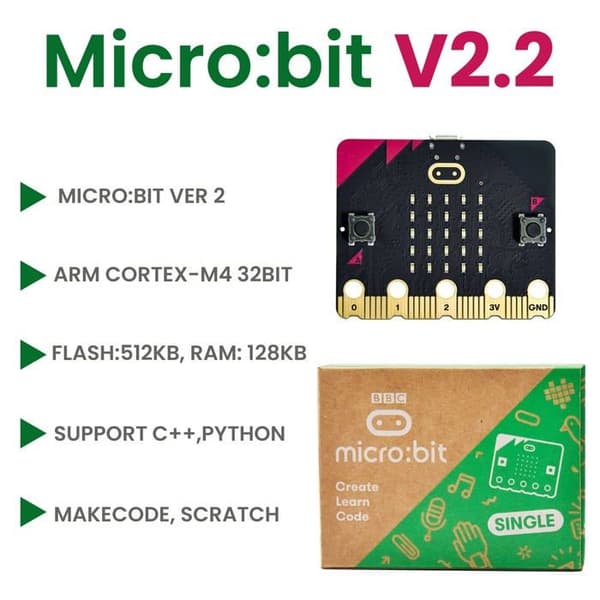 Barebones Keyestudio - KS0305 - BBC Micro:bit V2.2 PC Component Kit Educational Coding Kit med Micro bit V2.2 Board
