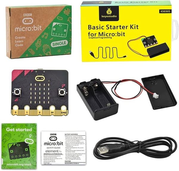 Barebones Keyestudio - KS0305 - BBC Micro:bit V2.2 PC Component Kit Educational Coding Kit med Micro bit V2.2 Board