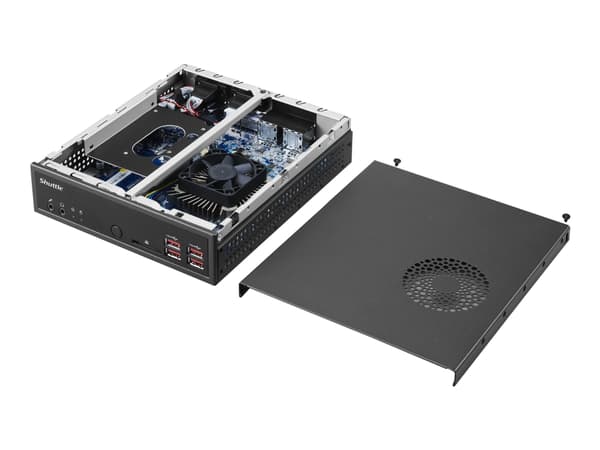 Shuttle XPC slim DH32U - Barebone - Slim-PC - 1 x Pentium Gold 7505 / inntil 3.5 GHz ULV - RAM 0 GB - UHD Graphics - Gigabit Ethernet - svart