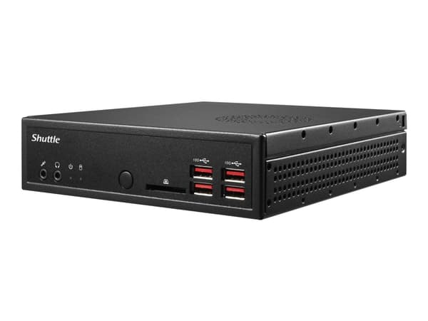 Shuttle DH32U, 1.35L kokoinen PC, Mini PC Barebone, Intel® SoC, DDR4-SDRAM, PCI Express, Serial ATA III, 90 W musta