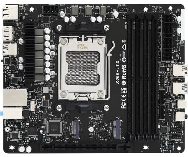 ASRock DeskMeet X600 - Kan monteras i rack - upp till - RAM 0 GB - ingen HDD - 802.11a/b/g/n/ac/ax (Wi-Fi 6E) - inget OS - skärm: ingen