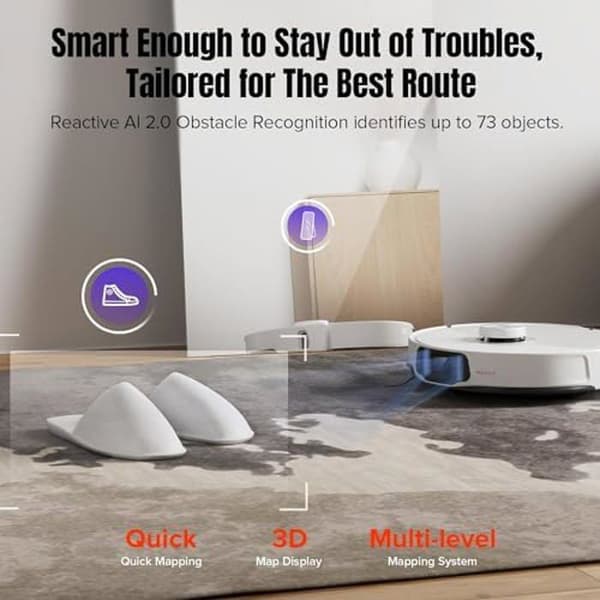 Robotdammsugare - ROBOROCK - S8 MaxV Ultra - Vit - Hög prestanda - Avancerad navigering