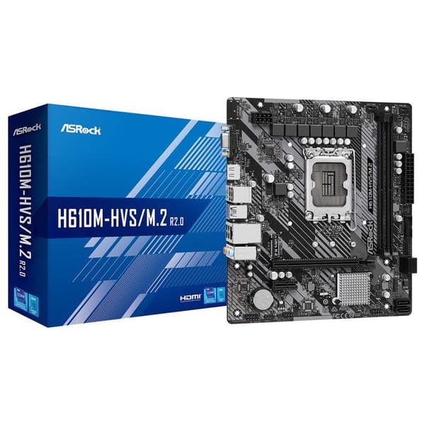 Moderkort - Asrock - H610M-HVS/M.2 R2.0 - HDMI 2.1 - Gigabit Ethernet - 4096x2160 pixlar