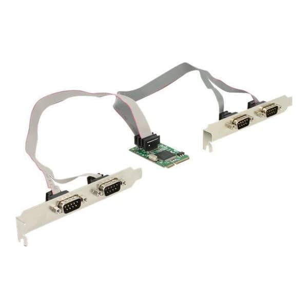 DeLock MiniPCIe I-O PCIe full storlek 4 x seriell RS-232 seriell adapter PCIe 1.1 minikort RS-232 x 4