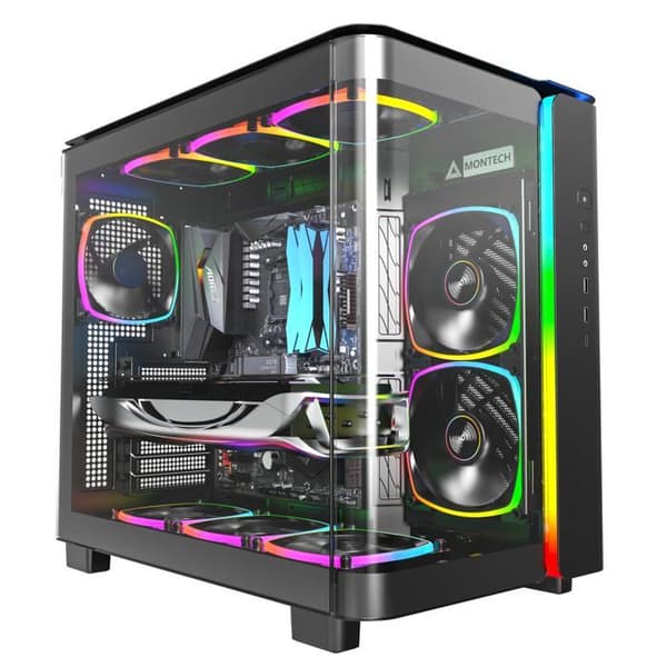 PC-chassi - MONTECH - King 95 Pro - Böjd härdat glas - Innovativ kylning - Kompatibilitet serie 40