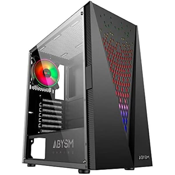 Speldatorchassi - ABYSM - Danube - Svart - Härdat Glaspanel - USB 3.0 och 2.0 Vit