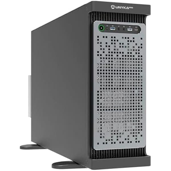 Rack 19" WS-SR630 - UNYKACH - 4U - Arbetsstation Dual Form - Aluminium - Vattenkylning Svart, Silver