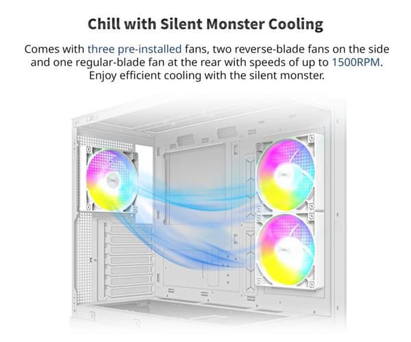 PC-chassi - MONTECH - XR - Vit - Härdat glas x 2 - Modern design
