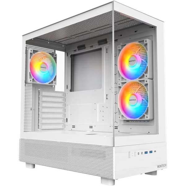 PC-chassi - MONTECH - XR - Vit - Härdat glas x 2 - Modern design Vit