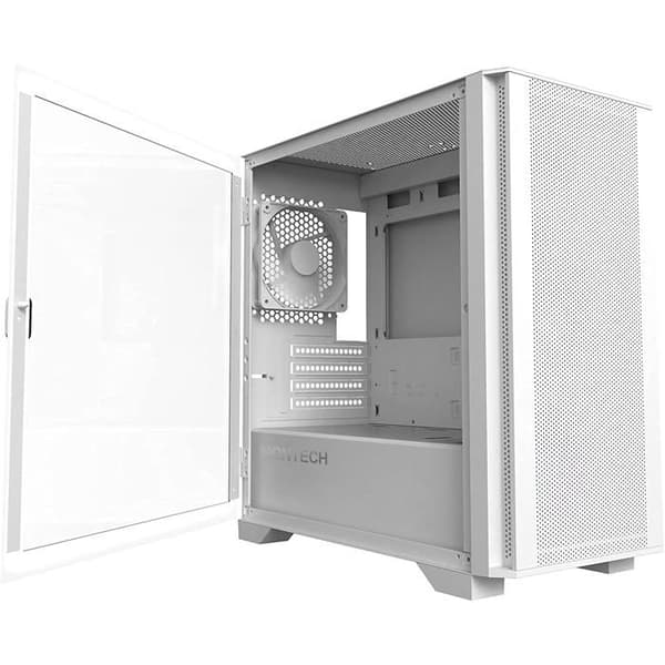 Montech Air 100 Lite Micro-ATX-torn med två förinstallerade tysta fläktar, ultra minimalistisk design, frampanel i Vit