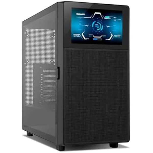 NOX XTREME PRODUCTS HUMMER BIOS - Semitower ATX | M-ATX | ITX, anpassningsbar 8" LCD-skärm, mesh metall fram, fram
