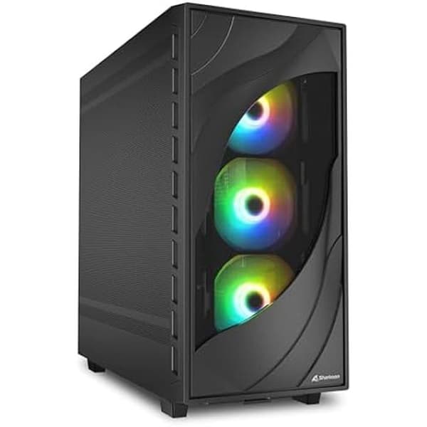 PC-kapsling - SHARKOON - Rebel C80M RGB - PWM-fläktar 120 mm - Grafikkortsstöd - USB-C Svart