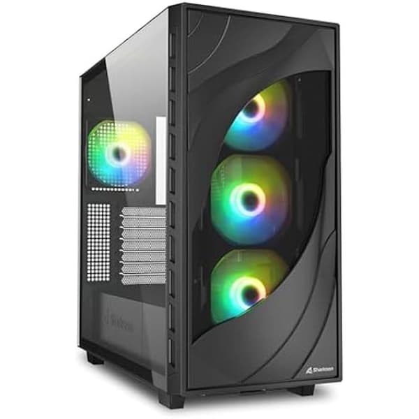 PC Chassi - SHARKOON - Rebel C80G RGB - Härdat glas - PWM-fläktar - USB-C