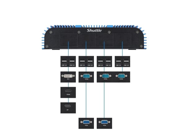 Shuttle BPCAL02-i5, 2,6L størrelse PC, Mini-PC, DDR5-SDRAM, PCI Express, Serial ATA III, Ethernet/bredbåndsforbindelse, 90 W