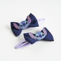 Miniatyrbild 1 av 4: Stitch Disney Bow Barrettes - CERDA - Set med 2 - Vit - Officiell licens - 100 % polyester