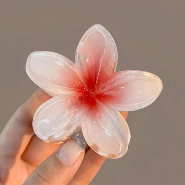 Hårklämmor - SHOP-STORY - FLOWHAIR - Förpackning med 4 - Halkfria - Hawaiianska Blommor - Klara Färger