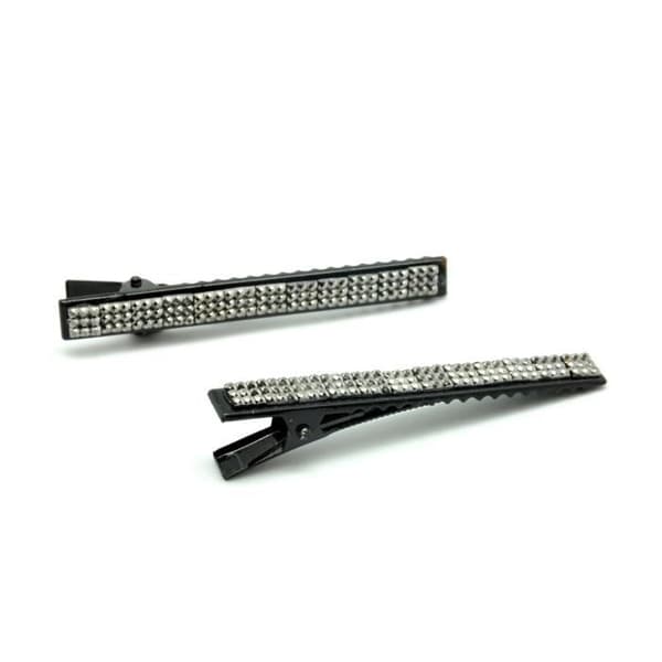 Hematit strass pelikanklämmor 2 stycken - Anne Ghez av Fanny Fooks Grey