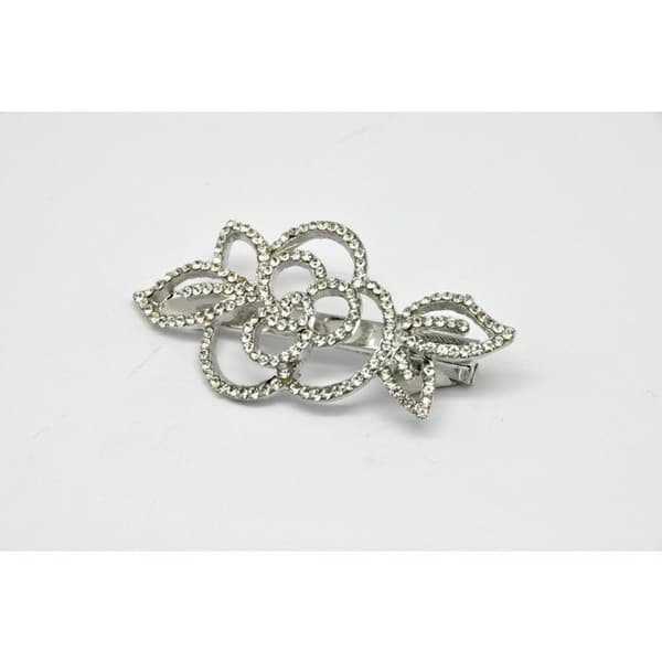 Volute hårspänne 7 cm Kristall strass - Anne Ghez av Fanny Fooks Silver