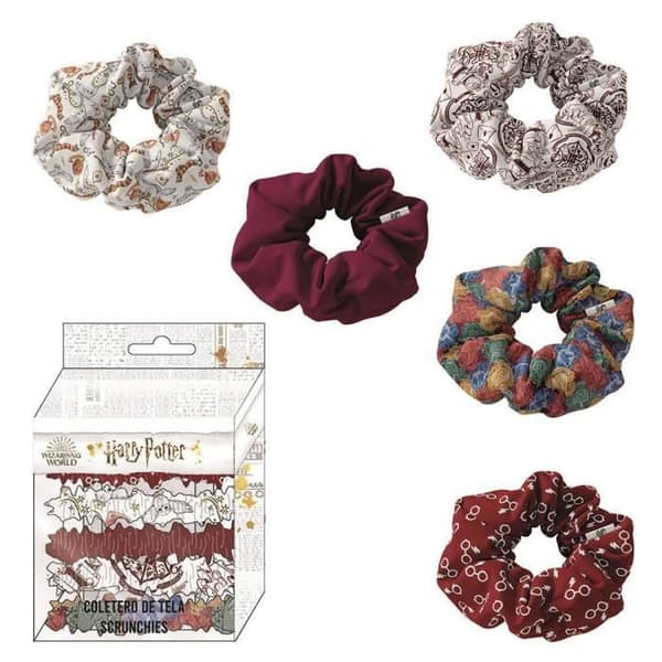 CERDé LIFE'S LITTLE MOMENTS - Harry Potter - Set med 5 tygscrunchies - Tillbehör för tjejers hår - Officiell licens