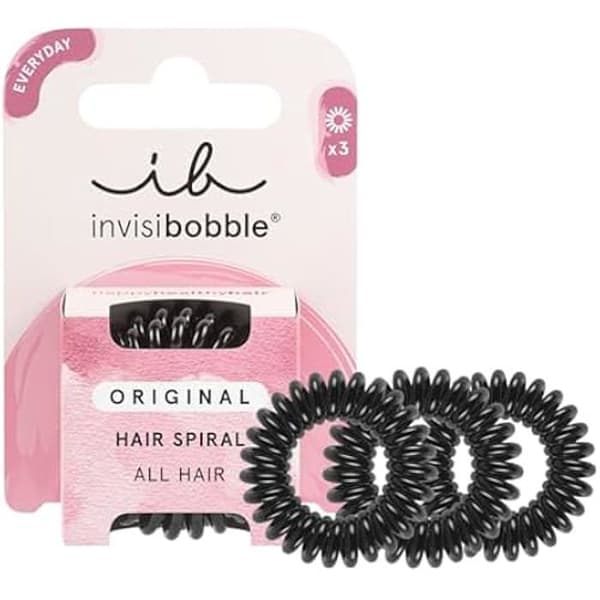 Hårresår - INVISIBOBBLE - Original True Black - Spiral - Starkt grepp - Inga märken