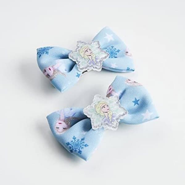 Frosna hårnålar - CERDA - Blå rosett - Polyester - Elsa Face